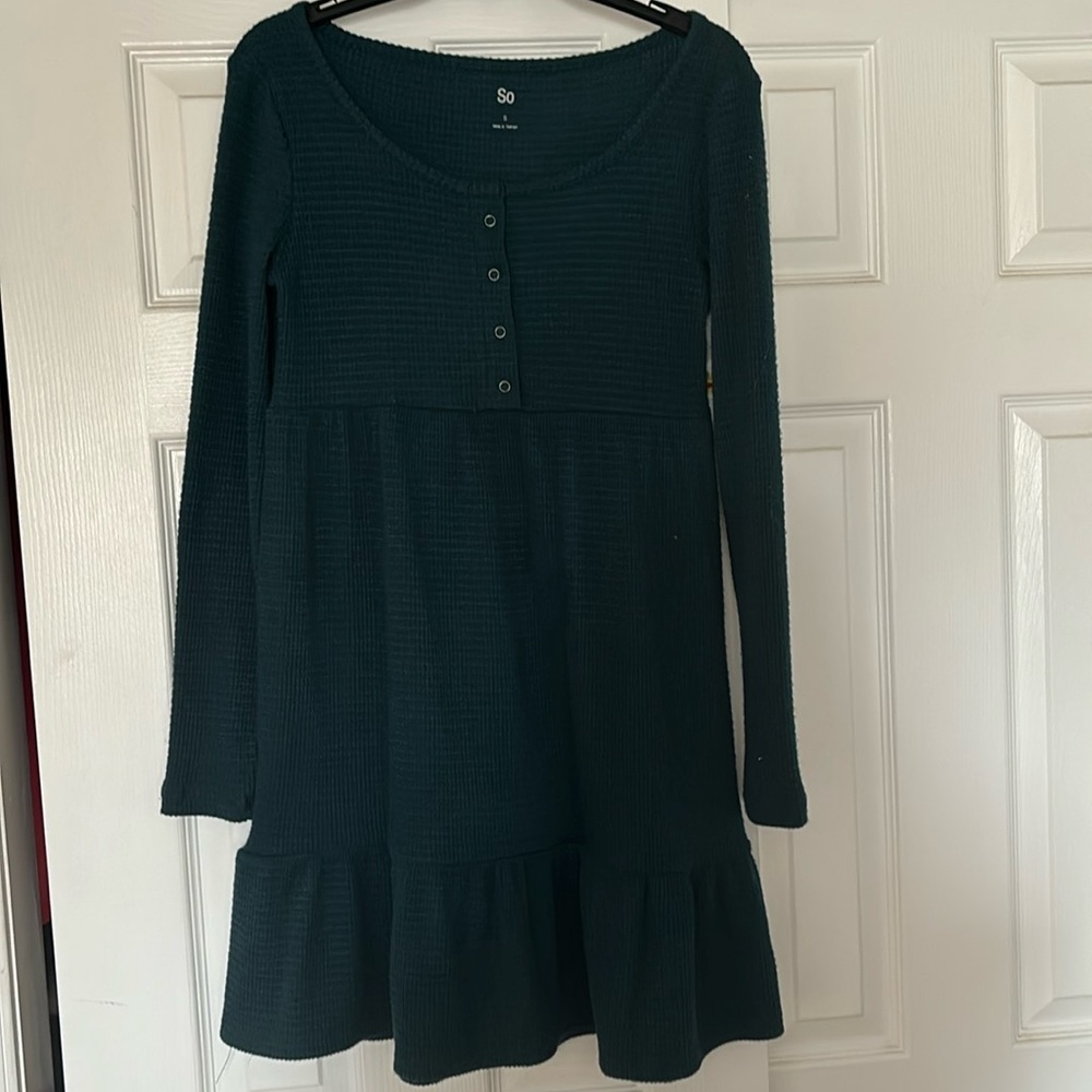 SO Henley Babydoll Waffle dress NWT